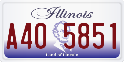 IL license plate A405851