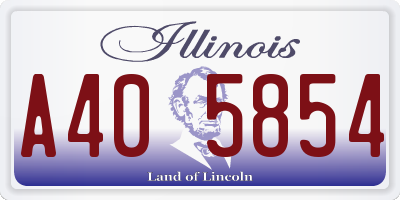IL license plate A405854
