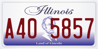 IL license plate A405857