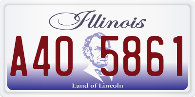 IL license plate A405861
