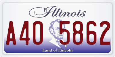 IL license plate A405862