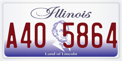 IL license plate A405864