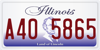 IL license plate A405865
