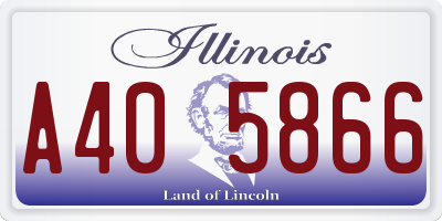 IL license plate A405866
