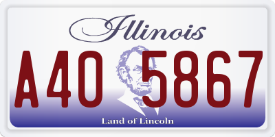 IL license plate A405867