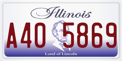 IL license plate A405869