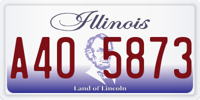 IL license plate A405873
