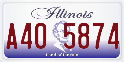 IL license plate A405874