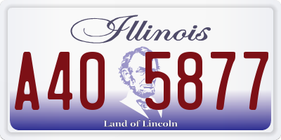 IL license plate A405877