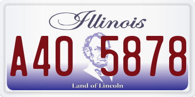 IL license plate A405878