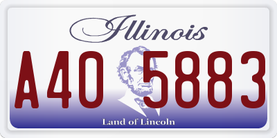 IL license plate A405883