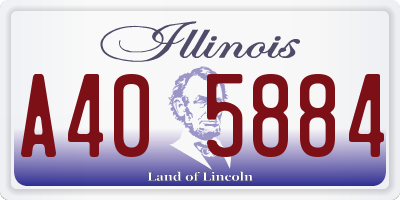 IL license plate A405884