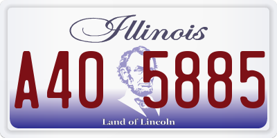 IL license plate A405885