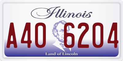 IL license plate A406204