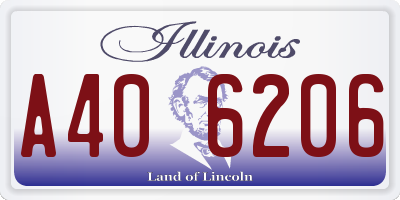IL license plate A406206