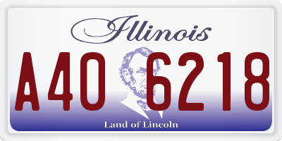 IL license plate A406218