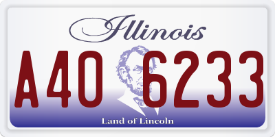 IL license plate A406233