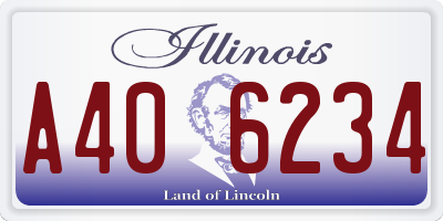 IL license plate A406234