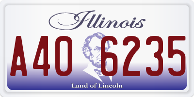 IL license plate A406235