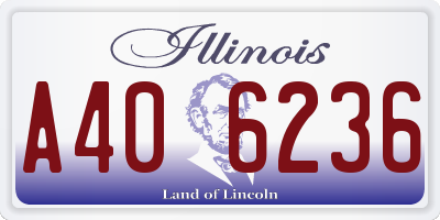 IL license plate A406236