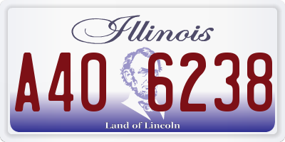 IL license plate A406238