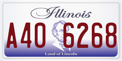 IL license plate A406268