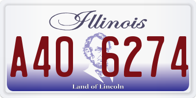 IL license plate A406274
