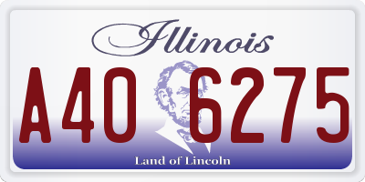 IL license plate A406275