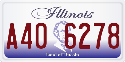 IL license plate A406278