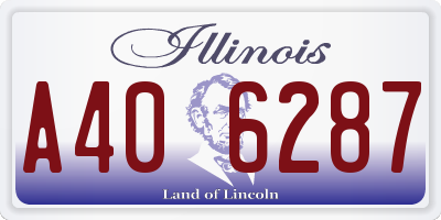IL license plate A406287
