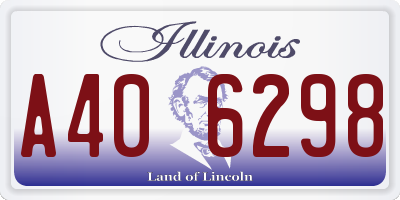 IL license plate A406298