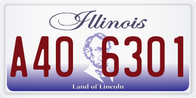 IL license plate A406301