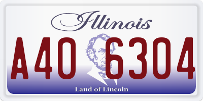 IL license plate A406304