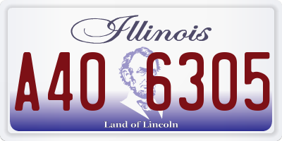 IL license plate A406305