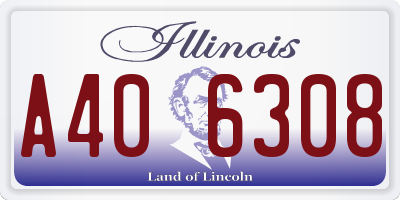 IL license plate A406308