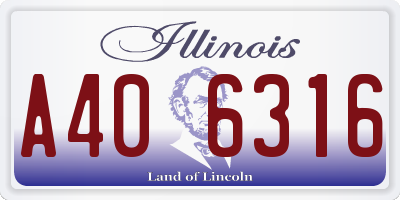 IL license plate A406316
