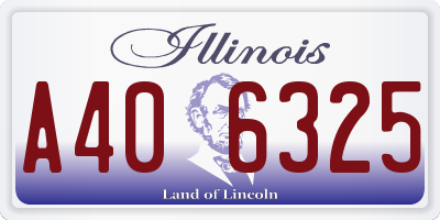 IL license plate A406325