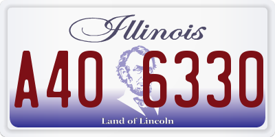 IL license plate A406330