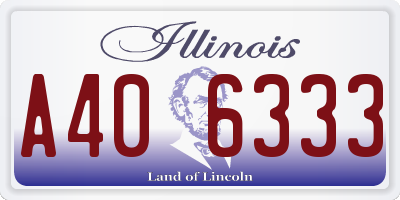 IL license plate A406333