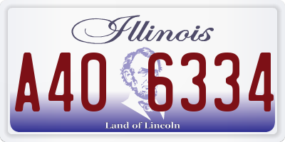 IL license plate A406334