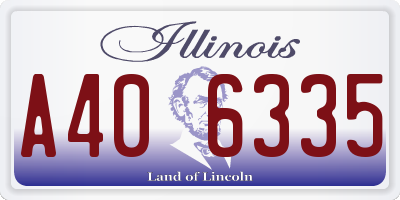 IL license plate A406335