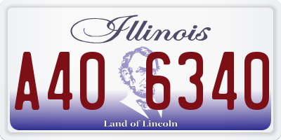 IL license plate A406340