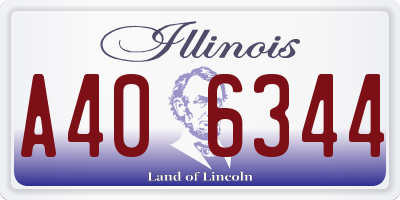 IL license plate A406344