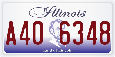IL license plate A406348