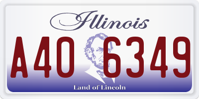 IL license plate A406349