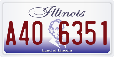 IL license plate A406351
