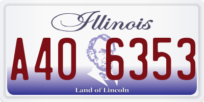 IL license plate A406353