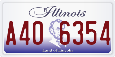 IL license plate A406354