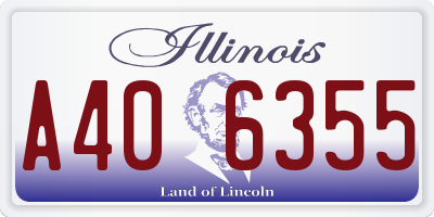 IL license plate A406355