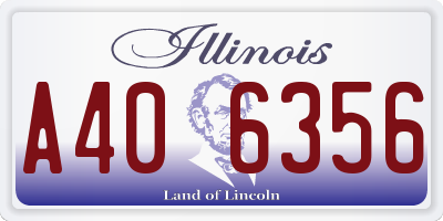 IL license plate A406356